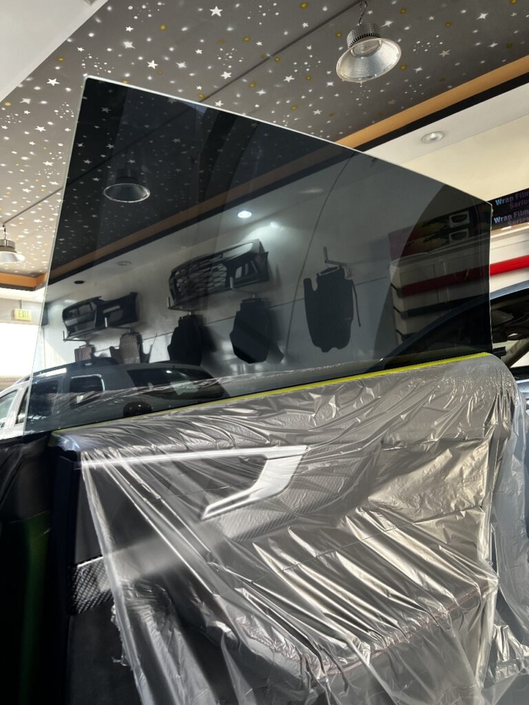 Clean finish after nano-ceramic tint installation on side window