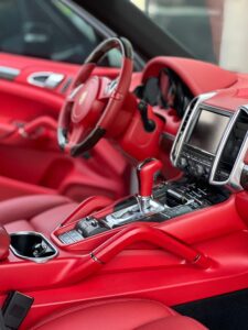 Porsche interior upgraded from beige to Red 
